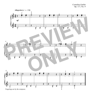 Cornelius Gurlitt Allegretto, Op. 117, No. 9 Musik Noten - Piano Solo - 180307-0