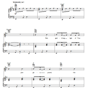 David Crowder Band Phos Hilaron (Hail Gladdening Light) Musik Noten - Piano, Vocal & Guitar Chords - 72280-0