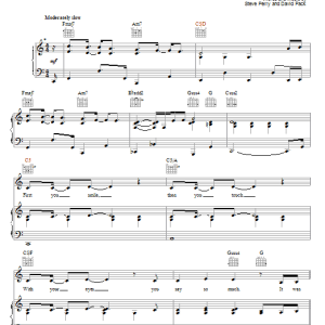 David Pack & Steve Perry A Brand New Start Musik Noten - Piano, Vocal & Guitar Chords - 56933-0