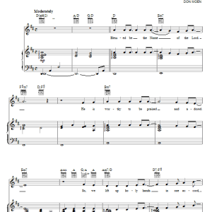 Don Moen Blessed Be The Name Of The Lord Musik Noten - Piano, Vocal & Guitar Chords - 24611-0