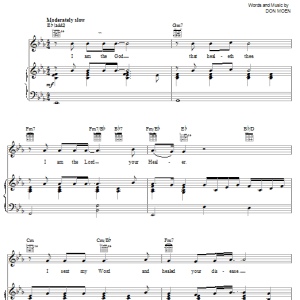 Don Moen I Am The God That Healeth Thee Musik Noten - Piano, Vocal & Guitar Chords - 24622-0