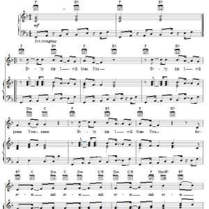 Frank Hernandez Every Day I Will Bless You Musik Noten - Piano, Vocal & Guitar Chords - 22223-0