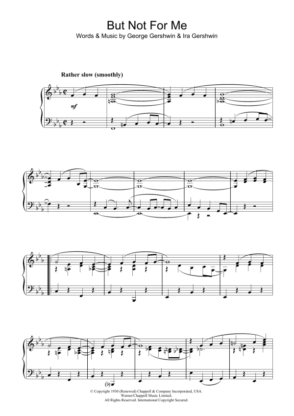 George Gershwin But Not For Me Musik Noten - Easy Guitar Tab - 180451-0