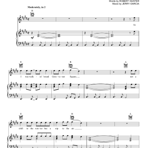 Grateful Dead Scarlet Begonias Musik Noten - Piano, Vocal & Guitar Chords - 159500-0