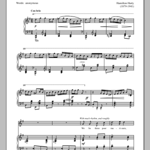 Hamilton Harty Song Of The Three Mariners Musik Noten - Piano & Vocal - 90101-0