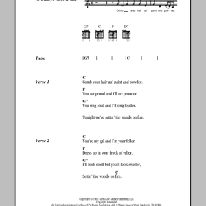 Hank Williams Settin' The Woods On Fire Musik Noten - Guitar Chords/Lyrics - 78871-0