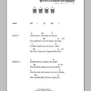Hank Williams Wedding Bells Musik Noten - Guitar Chords/Lyrics - 78912-0