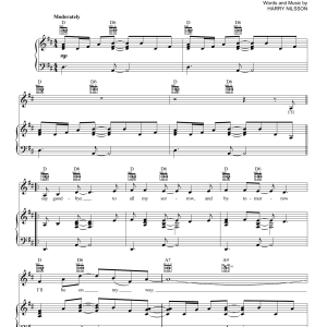Harry Nilsson (I Guess) The Lord Must Be In New York City Musik Noten - Piano, Vocal & Guitar Chords - 160218-0
