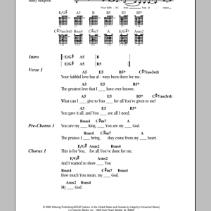 Hillsong United My God Musik Noten - Guitar Chords/Lyrics - 81868-0