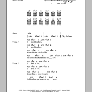 Hillsong United Need You Here Musik Noten - Guitar Chords/Lyrics - 81867-0
