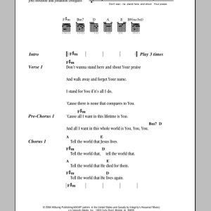 Hillsong United Tell The World Musik Noten - Guitar Chords/Lyrics - 81903-0