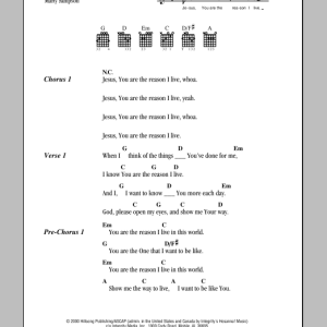 Hillsong United The Reason I Live Musik Noten - Guitar Chords/Lyrics - 81904-0