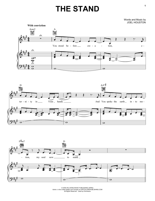 Hillsong United The Stand Musik Noten - Piano, Vocal & Guitar Chords - 75144-0