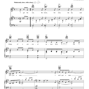Irving Berlin But I Ain't Got A Man Musik Noten - Piano, Vocal & Guitar Chords - 162711-0