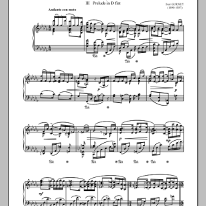 Ivor Gurney Five Preludes For Piano, III. Prelude In D-Flat Musik Noten - Piano Solo - 89503-0