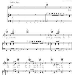 James Darren Goodbye Cruel World Musik Noten - Piano, Vocal & Guitar Chords - 161957-0