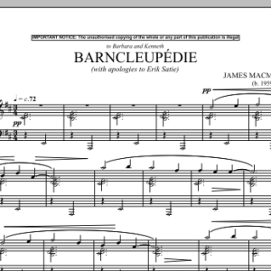 James MacMillan Barncleupedie (With Apologies To Erik Satie) Musik Noten - Piano Solo - 91021-0