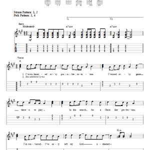 Jennifer Knapp His Grace Is Sufficient Musik Noten - Easy Guitar Tab - 29283-0