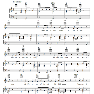 Jim Croce Lover's Cross Musik Noten - Piano, Vocal & Guitar Chords - 71821-0