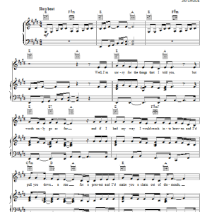 Jim Croce Tomorrow's Gonna Be A Brighter Day Musik Noten - Piano, Vocal & Guitar Chords - 71804-0