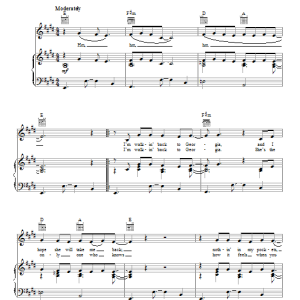 Jim Croce Walkin' Back To Georgia Musik Noten - Piano, Vocal & Guitar Chords - 71812-0