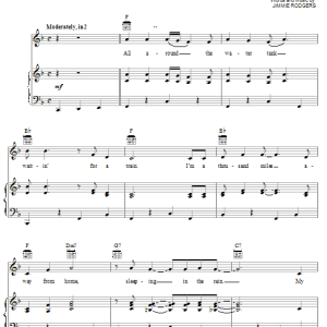 John Denver Waiting For A Train Musik Noten - Piano, Vocal & Guitar Chords - 19845-0