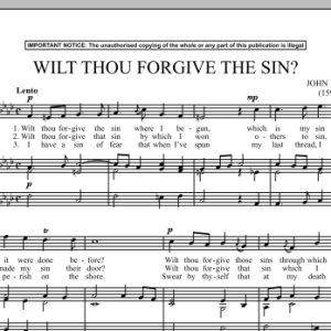 John Hilton Wilt Thou Forgive The Sin? Musik Noten - Piano & Vocal - 90341-0