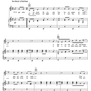 John Travolta Greased Lightnin' Musik Noten - Piano, Vocal & Guitar Chords - 59401-0