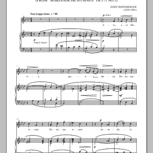 Josef Rheinberger Ave Maria, Op.171, No.1 (from Marianische Hymnen) Musik Noten - Piano & Vocal - 90299-0