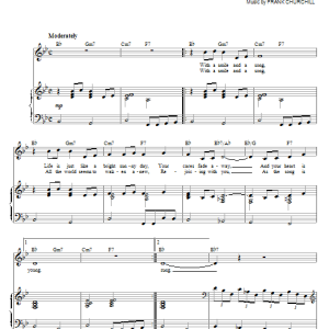 Larry Morey & Frank Churchill With A Smile And A Song (from Snow White And The Seven Dwarfs) Musik Noten - Piano & Vocal - 97148-0