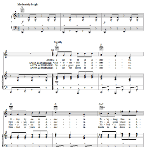 Leonard Bernstein America (from West Side Story) Musik Noten - Piano, Vocal & Guitar Chords - 64440-0