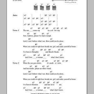 Lyle Lovett I've Been To Memphis Musik Noten - Guitar Chords/Lyrics - 84052-0