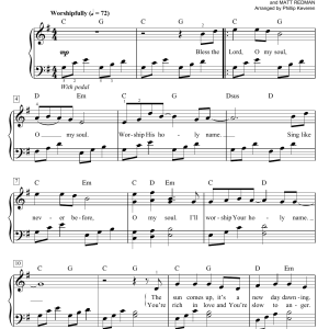 Matt Redman 10,000 Reasons (Bless The Lord) (arr. Phillip Keveren) Musik Noten - Easy Piano - 155046-0