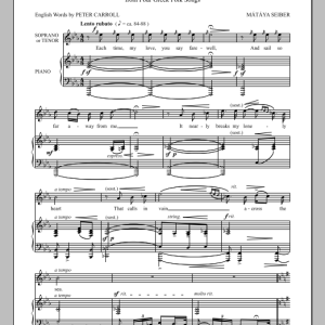 Mátyás Seiber Each Time, My Love, You Say Farewell (from Four Greek Folk Songs) Musik Noten - Piano & Vocal - 90269-0