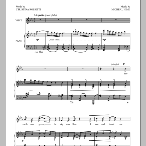 Michael Head A Green Cornfield Musik Noten - Piano & Vocal - 90926-0