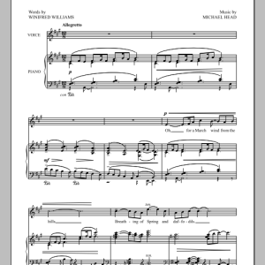 Michael Head Oh, For A March Wind Musik Noten - Piano & Vocal - 90871-0