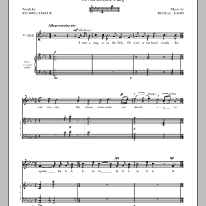 Michael Head The Singer (An Unaccompanied Song) Musik Noten - Piano & Vocal - 90259-0