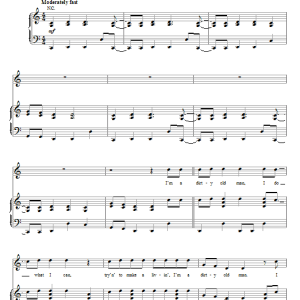 Neil Young Dirty Old Man Musik Noten - Piano, Vocal & Guitar Chords - 65634-0