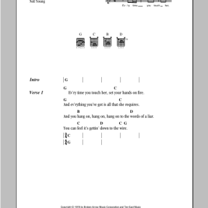 Neil Young Down To The Wire Musik Noten - Guitar Chords/Lyrics - 98048-0