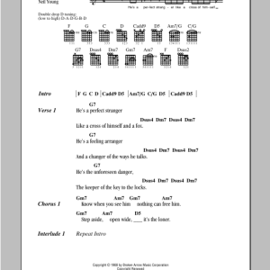 Neil Young The Loner Musik Noten - Guitar Chords/Lyrics - 98074-0