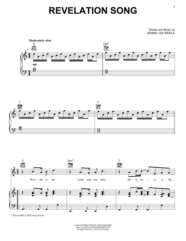 Phillips, Craig & Dean Revelation Song Musik Noten - Piano, Vocal & Guitar Chords - 73343-0