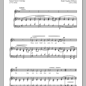 Ralph Vaughan Williams Cradle Song Musik Noten - Piano & Vocal - 90115-0
