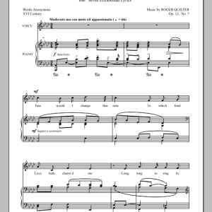Roger Quilter Fair House Of Joy (from Seven Elizabethan Lyrics) Musik Noten - Piano & Vocal - 90924-0