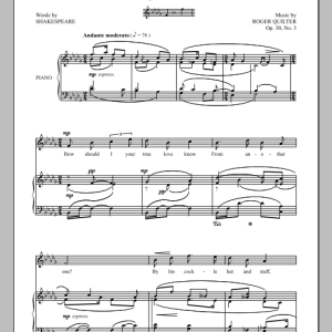 Roger Quilter How Should I Your True Love Know? Musik Noten - Piano & Vocal - 90283-0