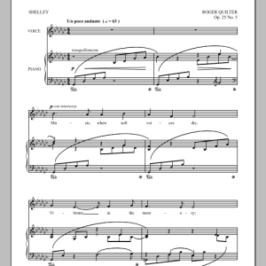 Roger Quilter Music, When Soft Voices Die Musik Noten - Piano & Vocal - 90937-0