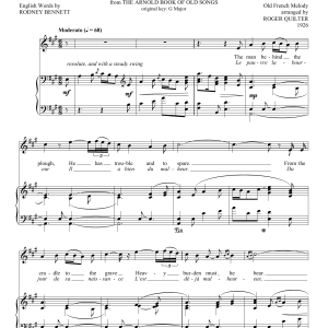 Roger Quilter The Man Behind The Plow (Le Pauvre Laboureur) Musik Noten - Piano & Vocal - 93156-0