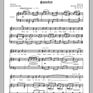Roger Quilter When Daffodils Begin To Peer Musik Noten - Piano & Vocal - 90264-0