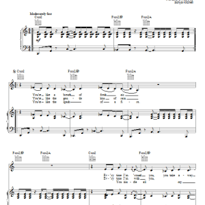 Sonya Kitchell Think Of You Musik Noten - Piano, Vocal & Guitar Chords - 60369-0