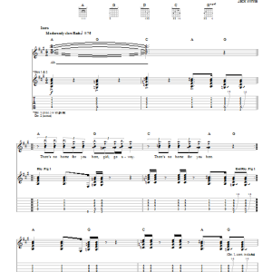 The White Stripes There's No Home For You Here Musik Noten - Guitar Tab - 91651-0