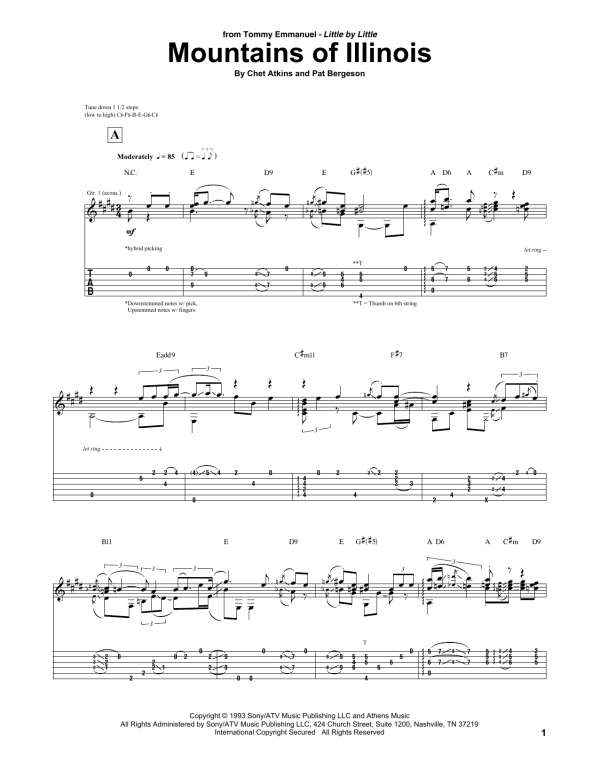 Tommy Emmanuel Mountains Of Illinois Musik Noten - Guitar Tab - 160346-0